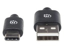 MANHATTAN CABLE USB/ USB TIPO C 1M NEGRO (353298)