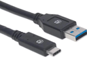 MANHATTAN CABLE USB/ USB TIPO C 1M NEGRO (353298)
