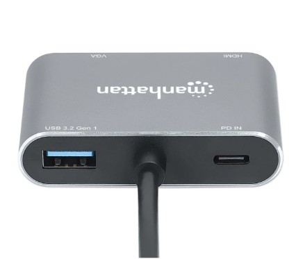 MANHATTAN DOCKING CONVERTER USB-C A HDMI/ VGA/ USB (130691)