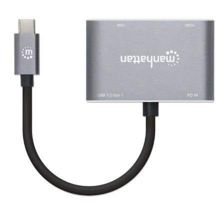 MANHATTAN DOCKING CONVERTER USB-C A HDMI/ VGA/ USB (130691)