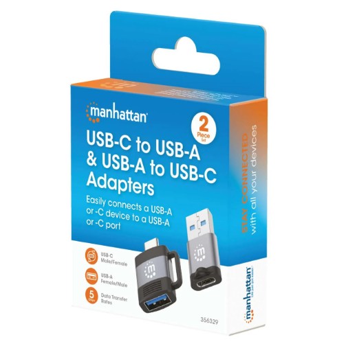 MANHATTAN ADAPTADOR USB-C A USB-A Y USB-A A USB-C (356329)