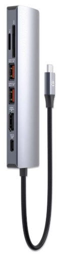 MANHATTAN DOCKING CONVERTER USB-C A USB-C (1)/ HDMI (1)/ USB-A (2)/ SD (1)/ MINISD (1) RJ45 GIGABIT (1) (153966)