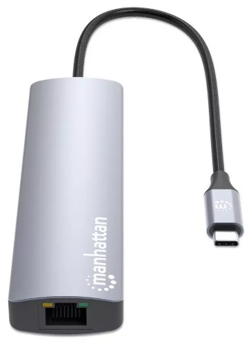 MANHATTAN DOCKING CONVERTER USB-C A USB-C (1)/ HDMI (1)/ USB-A (2)/ SD (1)/ MINISD (1) RJ45 GIGABIT (1) (153966)