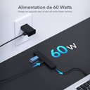 SABRENT MULTI-PUERTOS CONVERTER USB-C A USB-C (1)/ HDMI (1)/ USB-A (5) (HB-TC5P)