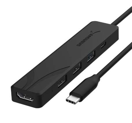 SABRENT MULTI-PUERTOS CONVERTER USB-C A USB-C (1)/ HDMI (1)/ USB-A (5) (HB-TC5P)