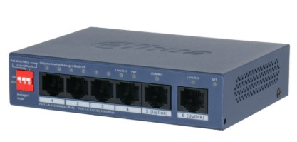 DAHUA SWITCH CLOUD 4 POE 100Mbps + 2 UPLINK 36W (CS4006-4ET2GT-36)