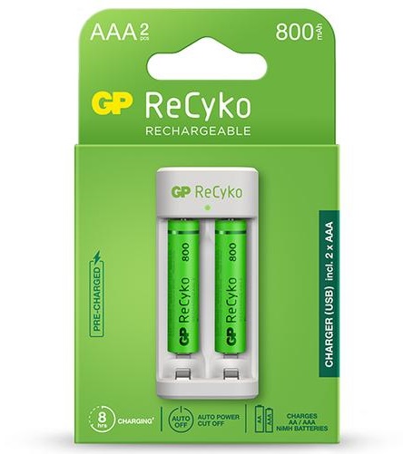 GP BATERIA RECARGABLES AA 2100mAh + Cargador